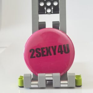 2SEXY4U neon pink statement pin badge by Popitudes