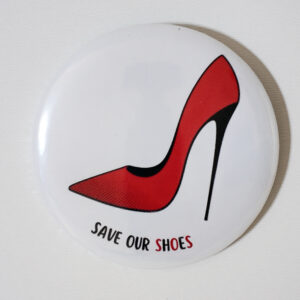 badge save our shoes